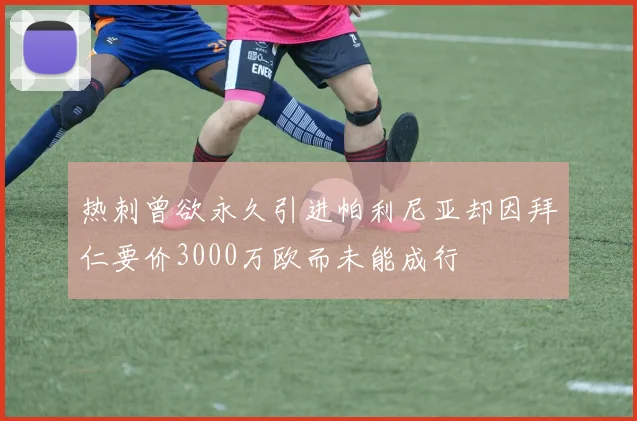 热刺曾欲永久引进帕利尼亚却因拜仁要价3000万欧而未能成行