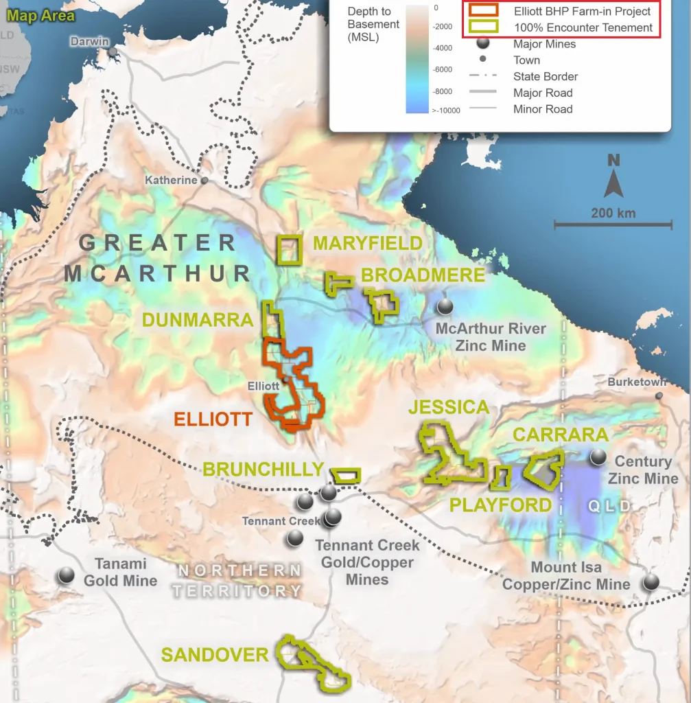 ASX ENR Encounter Resources NT projects location ASX ENR Encounter Resources NT projects location