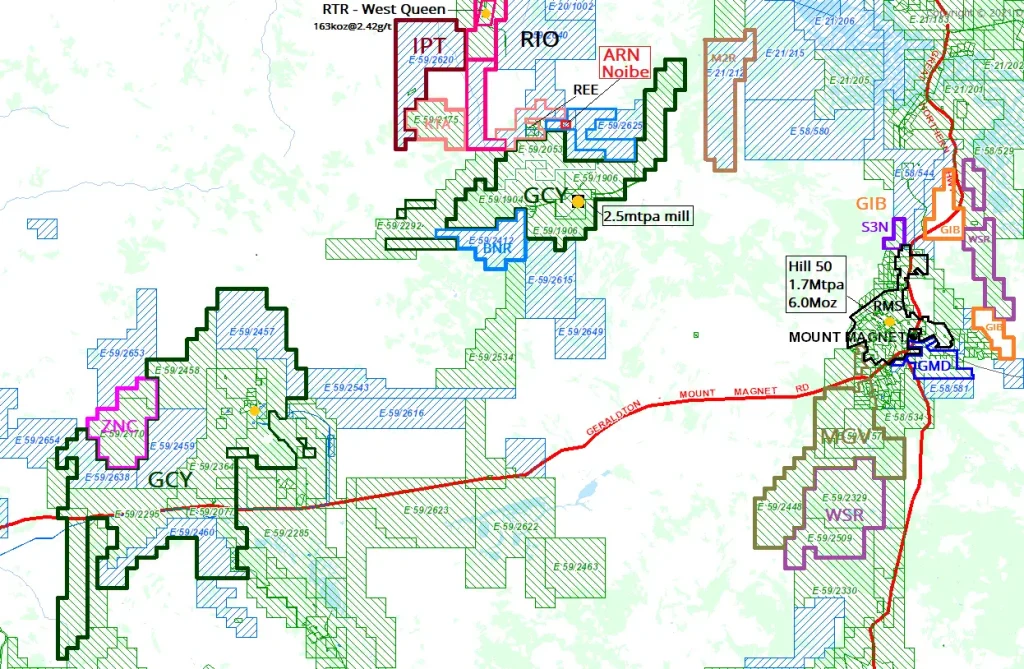 Mt Magnet - Lithium, Gold, REE - RMS, GCY, ZNC, ARN, KTA