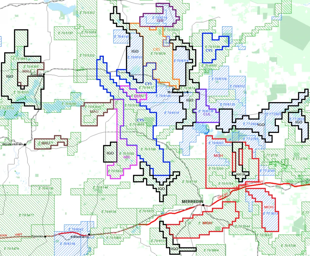 Merredin - Li, REE - IGO, MOH, CYS, CDR